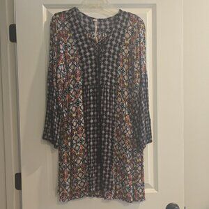 Uncle Frank Geometric Print Tunic Dress